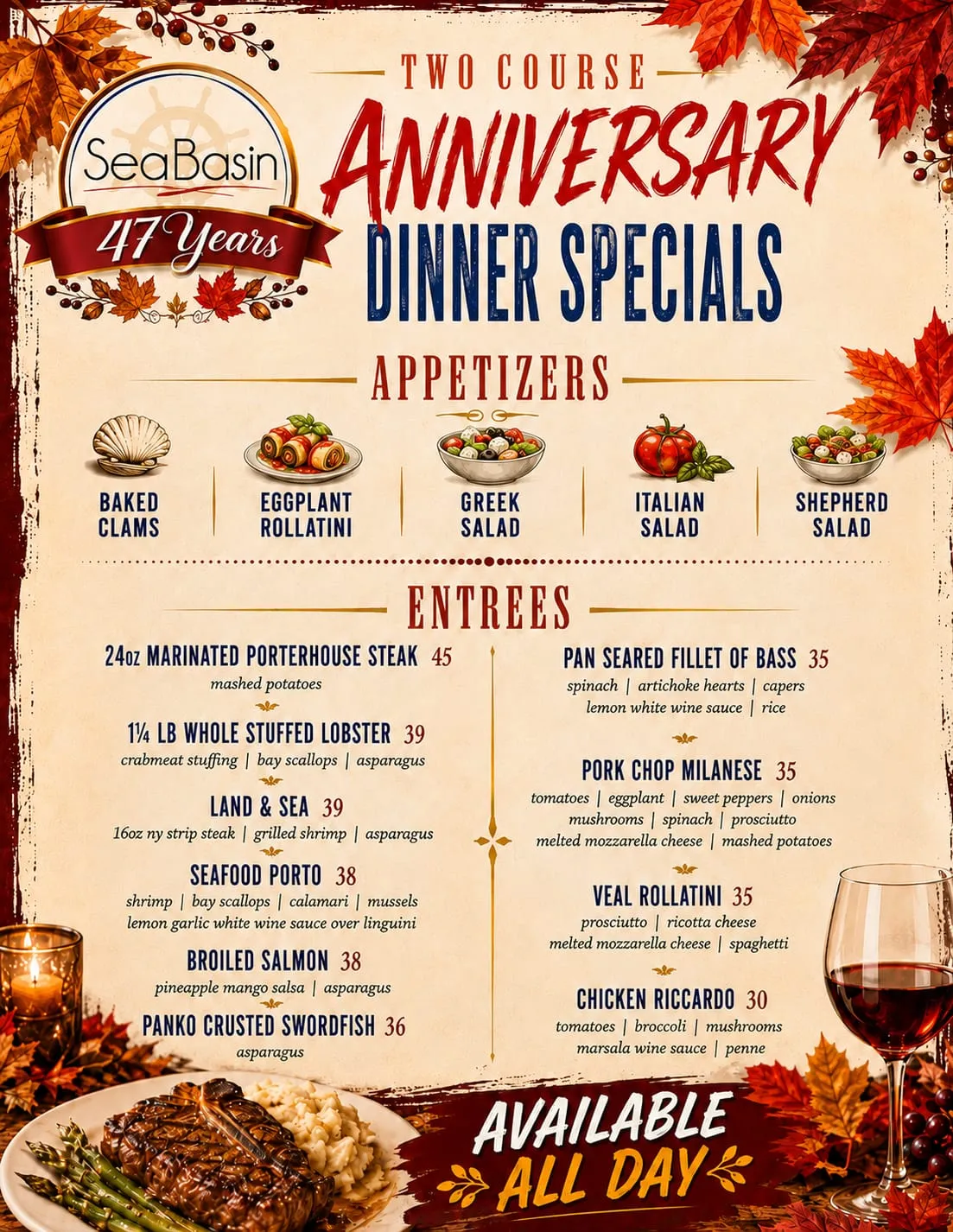 Sea Basin 47th Anniversary — celebrate all September